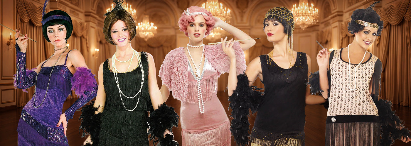 women dressed up as Flappers
