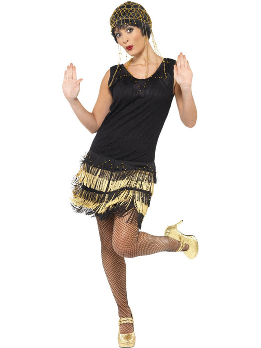 Buy 1920s Black Fringed Flapper Costume for Adults from Costume Super Centre AU