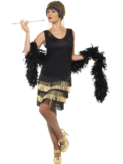 Buy 1920s Black Fringed Flapper Costume for Adults from Costume Super Centre AU