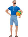 Buy 1920s Blue & White Bathing Suit Costume for Adults from Costume Super Centre AU