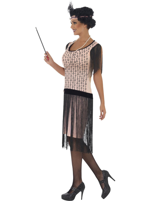 Buy 1920s Pink & Black Flapper Costume for Adults from Costume Super Centre AU