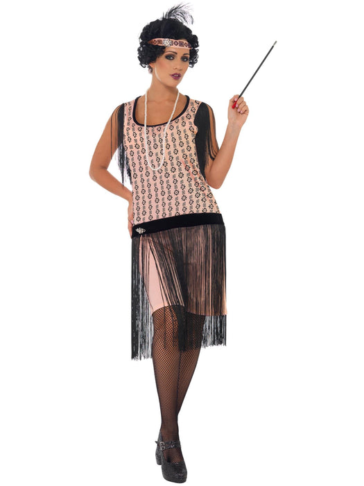 Buy 1920s Pink & Black Flapper Costume for Adults from Costume Super Centre AU