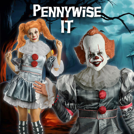 The creepiest clown of them all is Pennywise from the movie IT! Check out the Pennywise costumes for men and women at Costume Super Centre Australia