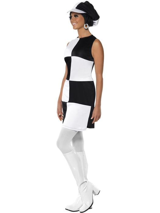 Buy 60s Party Girl Black & White Costume for Adults from Costume Super Centre AU