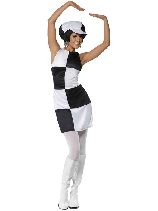 Buy 60s Party Girl Black & White Costume for Adults from Costume Super Centre AU