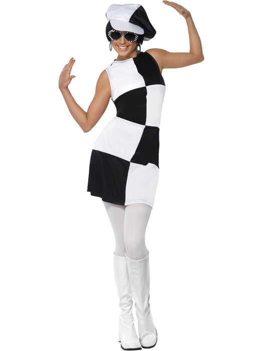 Buy 60s Party Girl Black & White Costume for Adults from Costume Super Centre AU