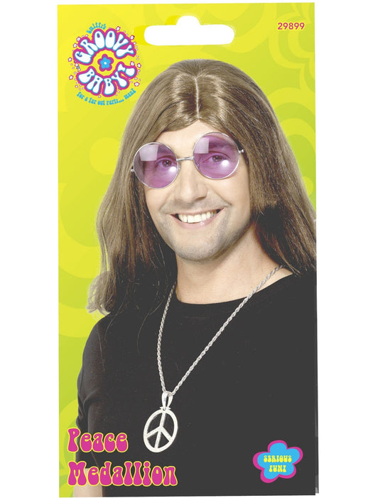 Buy 60s Peace Sign Hippie Medallion Accessory for Adults - Silver from Costume Super Centre AU