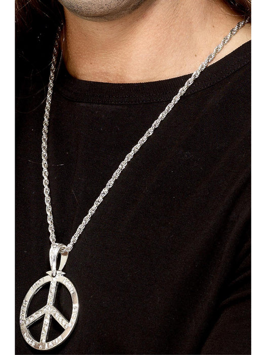 Buy 60s Peace Sign Hippie Medallion Accessory for Adults - Silver from Costume Super Centre AU