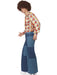 Buy 70s Blue Patchwork Flares for Adults from Costume Super Centre AU