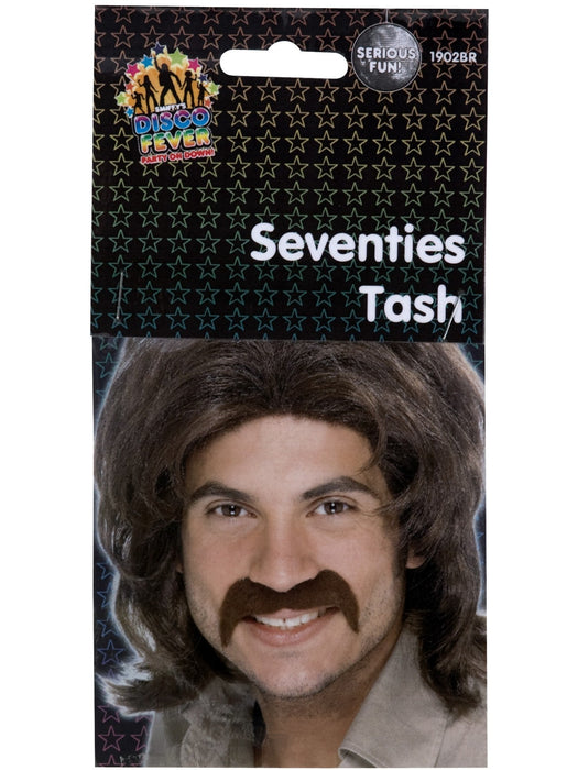 Buy 70s Brown Moustache for Adults from Costume Super Centre AU