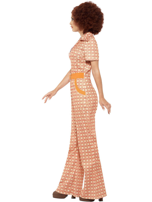 Buy 70s Chic Orange Jumpsuit Costume for Adults from Costume Super Centre AU