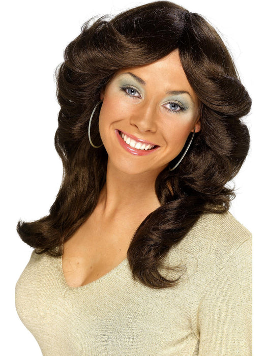 Buy 70s Flick Wig for Adults - Brown from Costume Super Centre AU