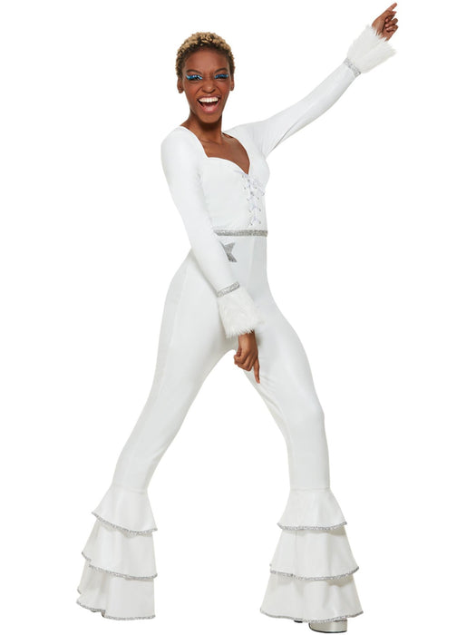 Buy 70s Glam White Bell-Bottom Deluxe Costume for Adults from Costume Super Centre AU