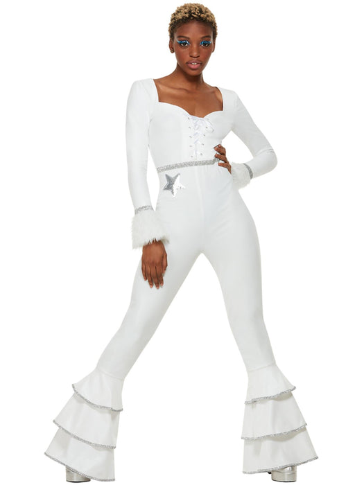 Buy 70s Glam White Bell-Bottom Deluxe Costume for Adults from Costume Super Centre AU