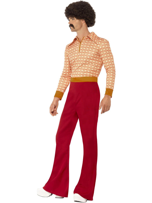 Buy 70s Guy Orange & Red Costume for Adults from Costume Super Centre AU