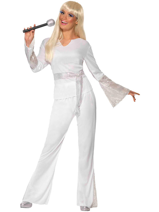 Buy 70s White Disco Lady Costume for Adults from Costume Super Centre AU