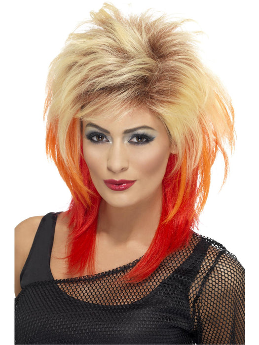 Buy 80s Blonde & Red Mullet Wig for Adults from Costume Super Centre AU