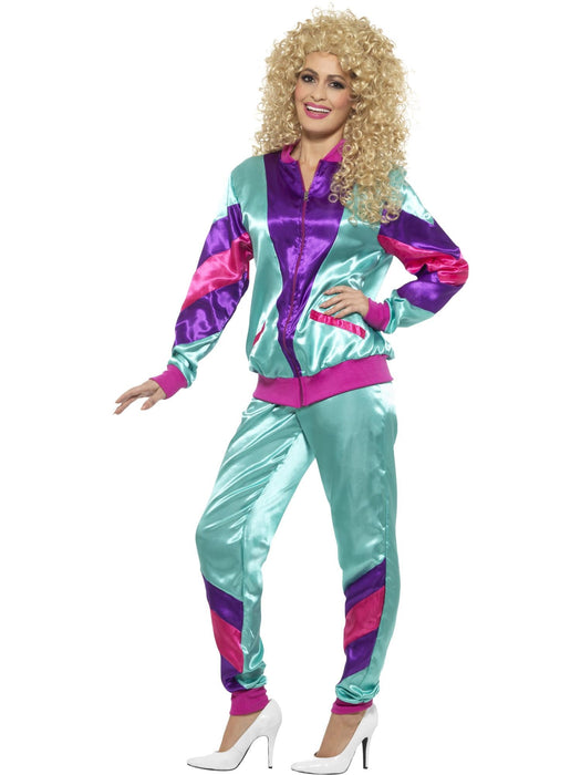 Buy 80s Height of Fashion Womens Blue Shell Suit Costume for Adults from Costume Super Centre AU