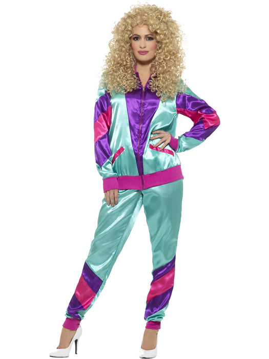 Buy 80s Height of Fashion Womens Blue Shell Suit Costume for Adults from Costume Super Centre AU