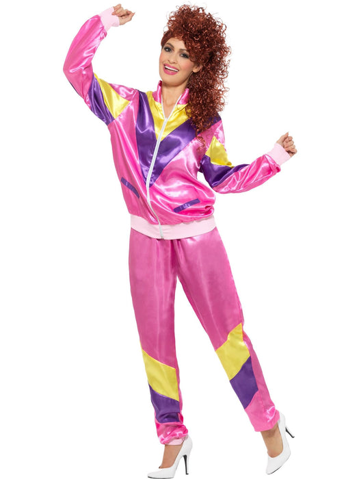 Buy 80s Height of Fashion Womens Pink Shell Suit Costume for Adults from Costume Super Centre AU