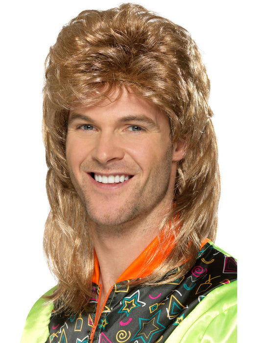 Buy 80s Light Brown Mullet Wig for Adults from Costume Super Centre AU