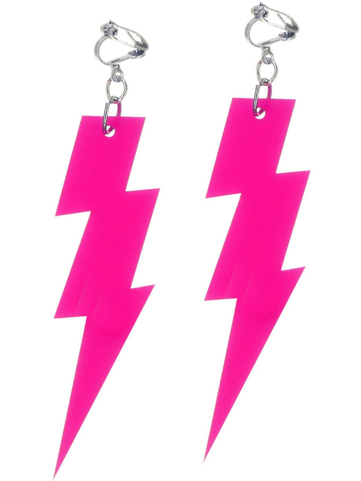 Buy 80s Pink Neon Lightning Bolt Earrings for Adults from Costume Super Centre AU
