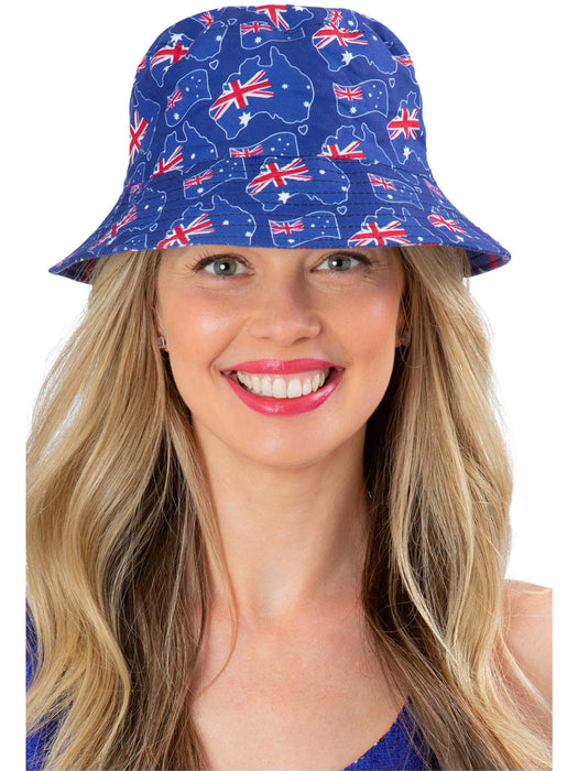 Buy Australia Map Flag Reversible Bucket Hat for Adults from Costume Super Centre AU
