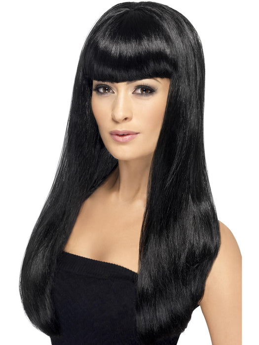 Buy Babelicious Black Long Straight Wig with Fringe for Adults from Costume Super Centre AU