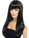 Buy Babelicious Black Long Straight Wig with Fringe for Adults from Costume Super Centre AU