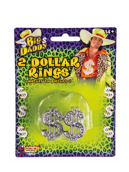 Buy Big Daddy Dollar Sign Ring (2 Pack) from Costume Super Centre AU