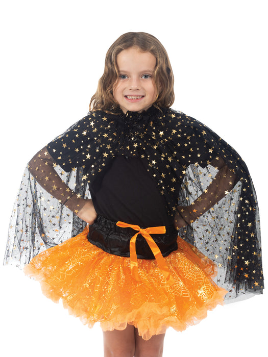 Buy Black & Gold Star Witch's Cape for Kids from Costume Super Centre AU