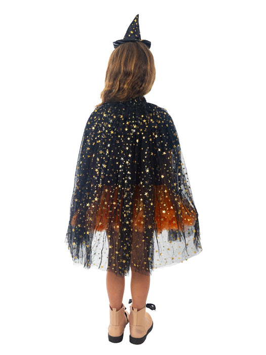 Buy Black & Gold Star Witch's Cape for Kids from Costume Super Centre AU