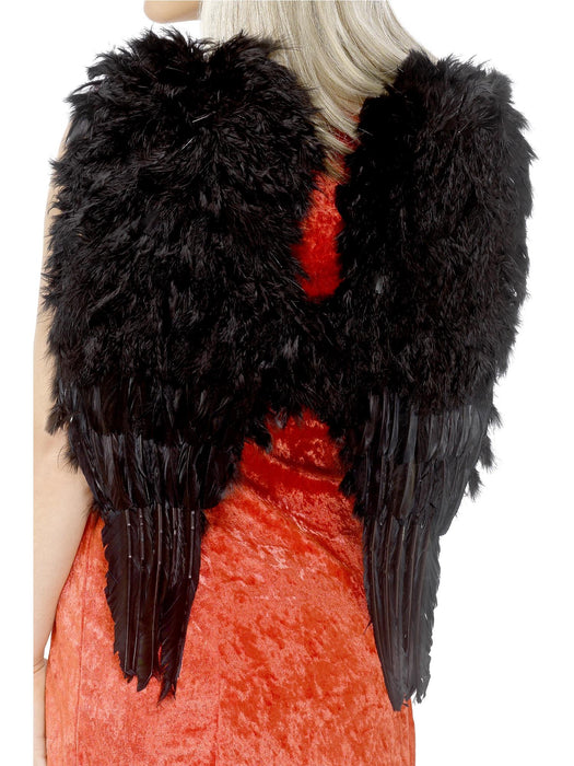 Buy Black Large Feathered Angel Wings for Adults from Costume Super Centre AU
