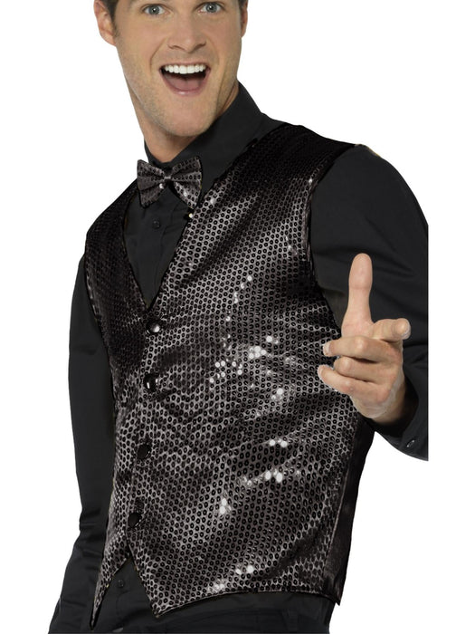 Buy Black Sequin Waistcoat for Adults from Costume Super Centre AU