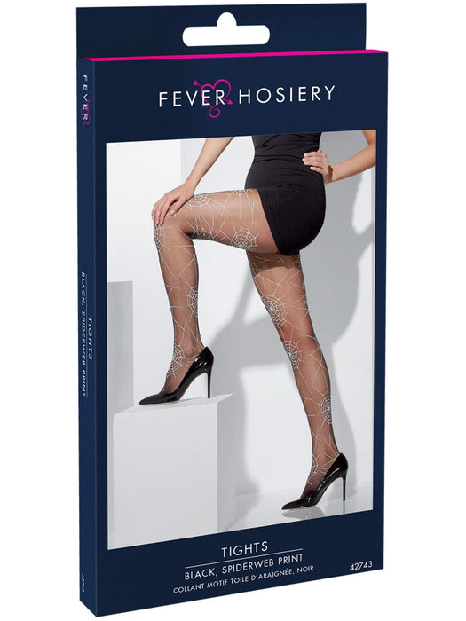 Buy Black Tights with Spider Web Print for Adults from Costume Super Centre AU