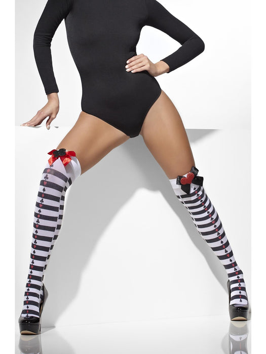 Buy Black & White Opaque Thigh-High Tights for Adults from Costume Super Centre AU