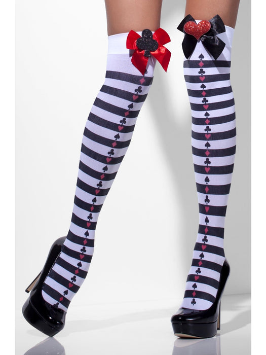Buy Black & White Opaque Thigh-High Tights for Adults from Costume Super Centre AU