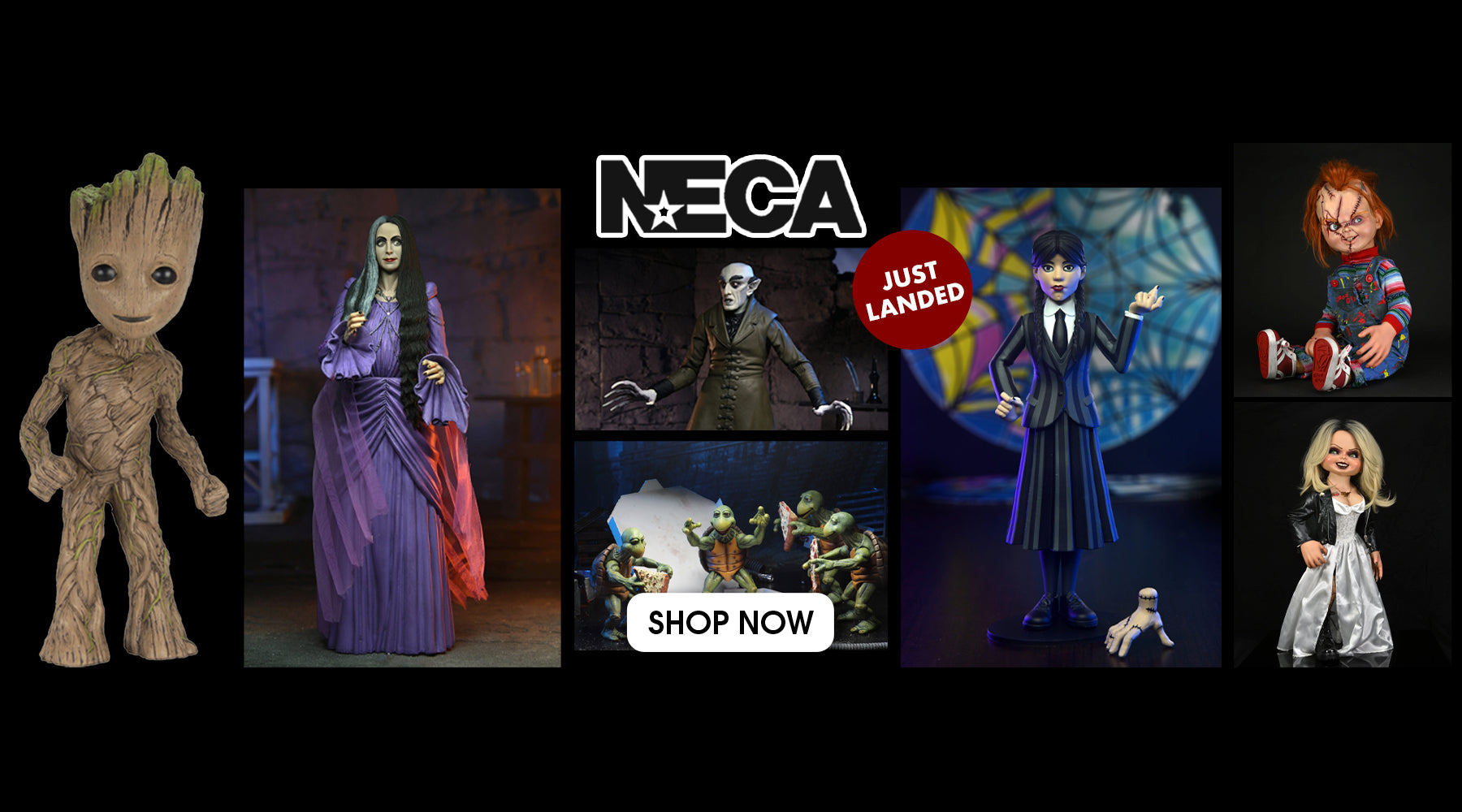 New NECA have just landed. From lifesize Deadpool, Chucky and Tiffany to new TMNT, Wednesday and Nosferatu, check out the new additions to our NECA collection online at Costume Super Centre Australia