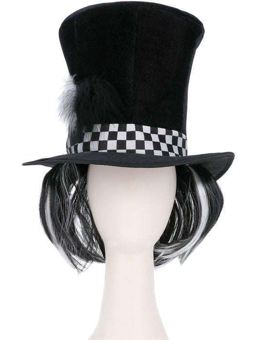 Buy Dark Tea Party Top Hat with Hair for Adults from Costume Super Centre AU