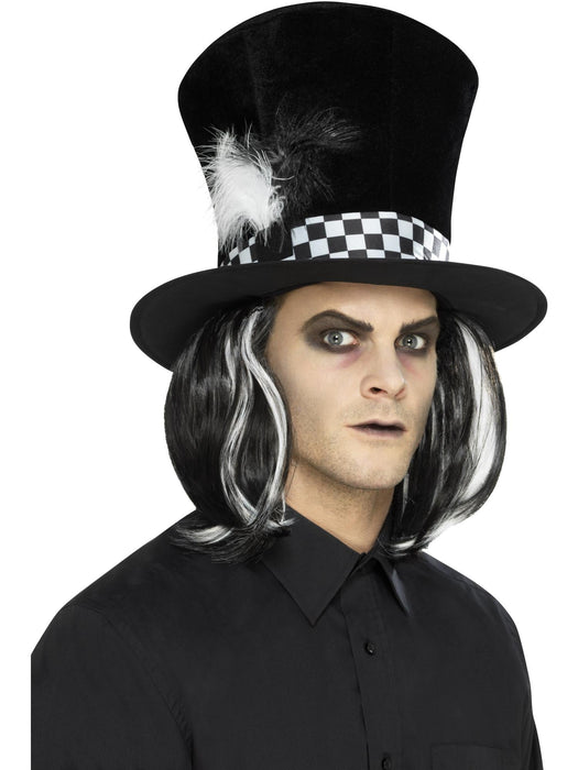 Buy Dark Tea Party Top Hat with Hair for Adults from Costume Super Centre AU