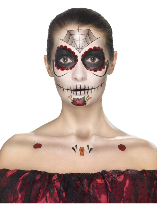 Buy Day of the Dead Face Tattoo Stickers & Make Up FX Kit from Costume Super Centre AU