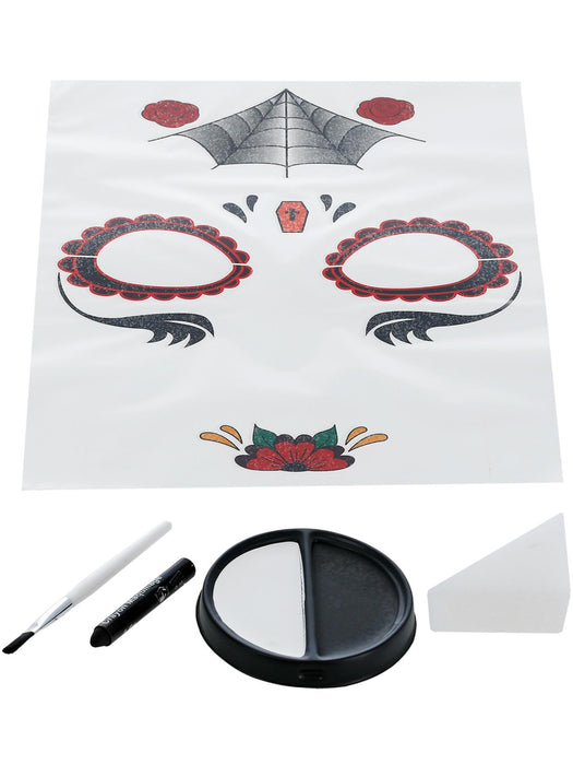 Buy Day of the Dead Face Tattoo Stickers & Make Up FX Kit from Costume Super Centre AU