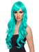 Buy Desire Long Curly Wig with Fringe for Adults - Aqua from Costume Super Centre AU