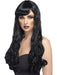 Buy Desire Long Curly Wig with Fringe for Adults - Black from Costume Super Centre AU