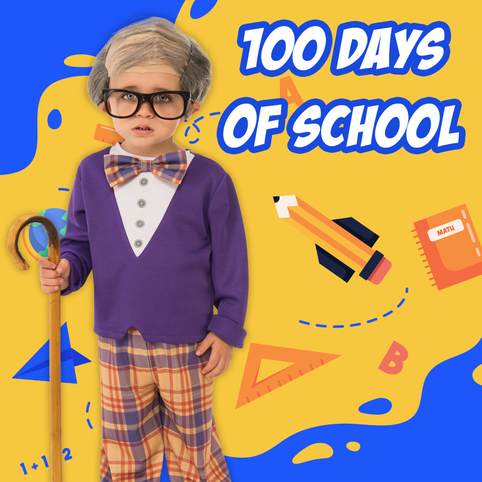 It's almost 100 Days of School! Celebrate this momentous milestone by dressing your child up as a 100 year old. Shop online at Costume Super Centre Australia