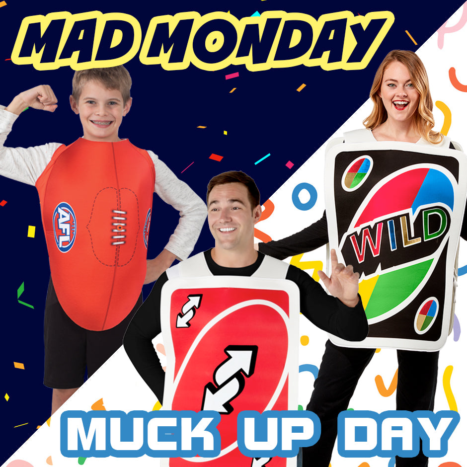 Get your costumes ready for Mad Monday and Muck Up Day! Shop online at Costume Super Centre Australia