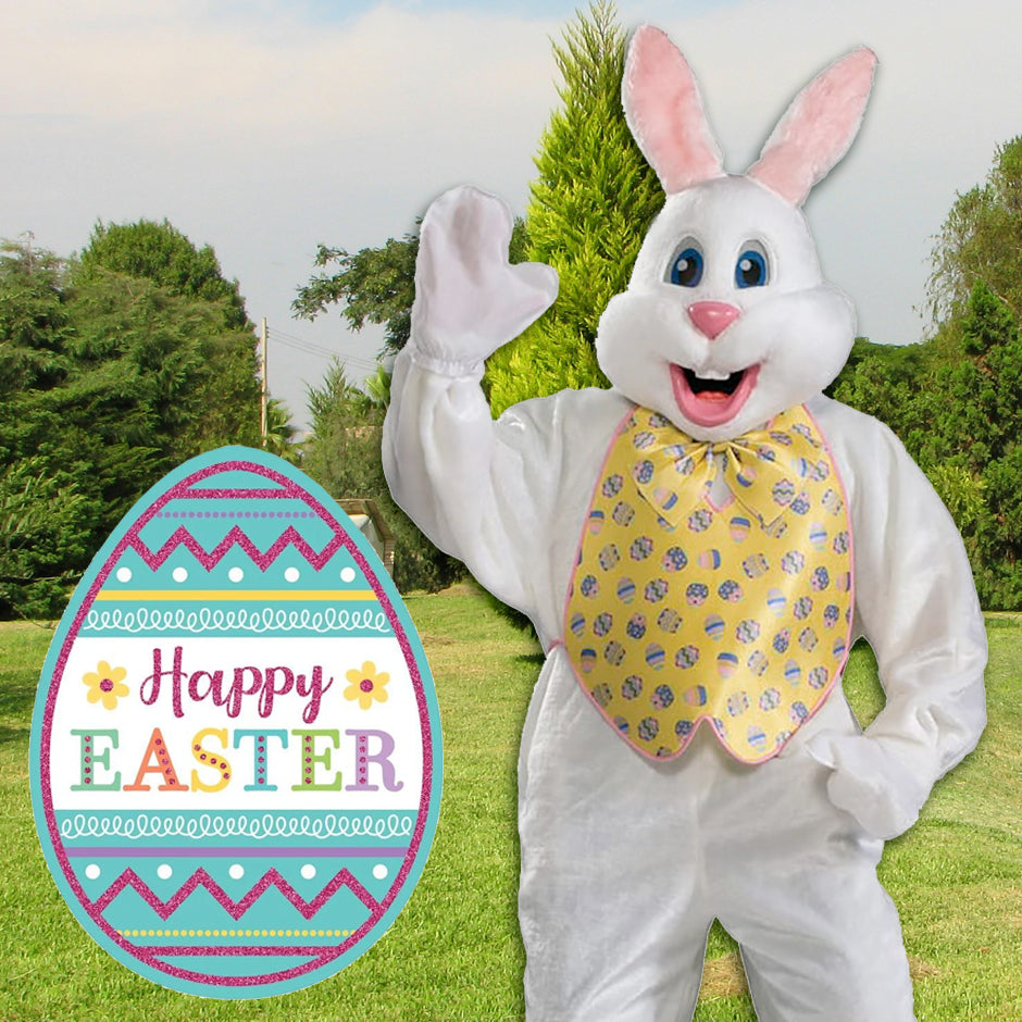 Back in stock and perfect for Easter! This Easter Bunny Mascot costume is available now. Order online at Costume Super Centre Australia
