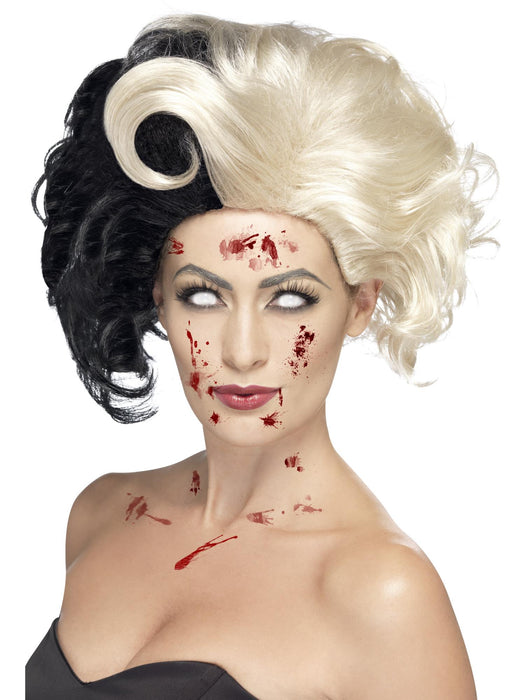 Buy Evil Madame Black & White Wig for Adults from Costume Super Centre AU