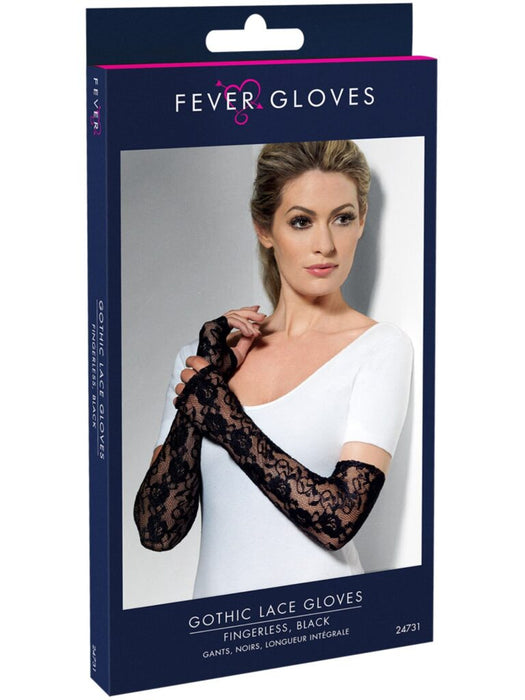 Buy Fingerless Black Lace Gloves for Adults from Costume Super Centre AU