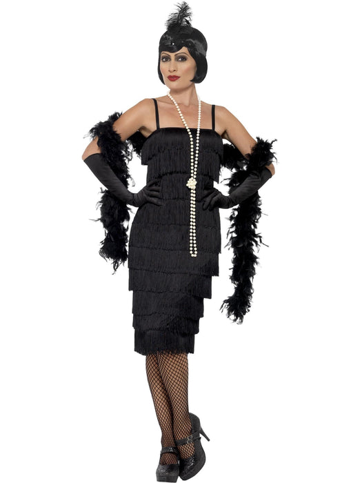 Buy Flapper Black Fringed Deluxe Costume for Adults from Costume Super Centre AU